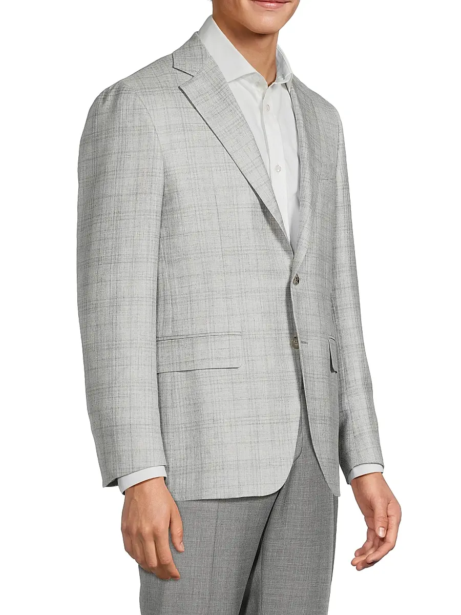 Canali Men's Scratch Wool-Silk-Linen Sportcoat | Thumbnail 4 Canali Men's Scratch Wool-Silk-Linen Sportcoat | Thumbnail 4