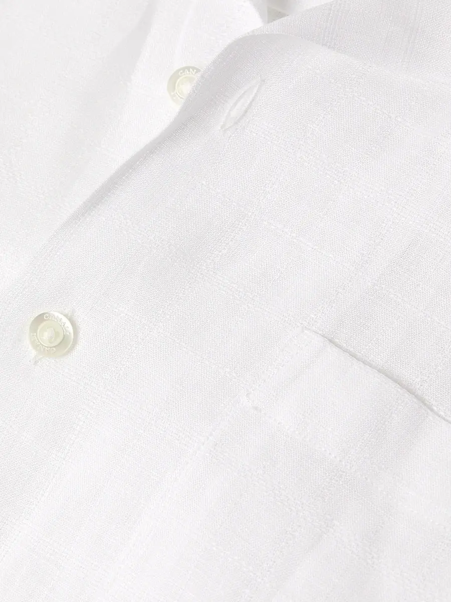 Canali Men's Linen Modern Fit Shirt | Thumbnail 6 Canali Men's Linen Modern Fit Shirt | Thumbnail 6