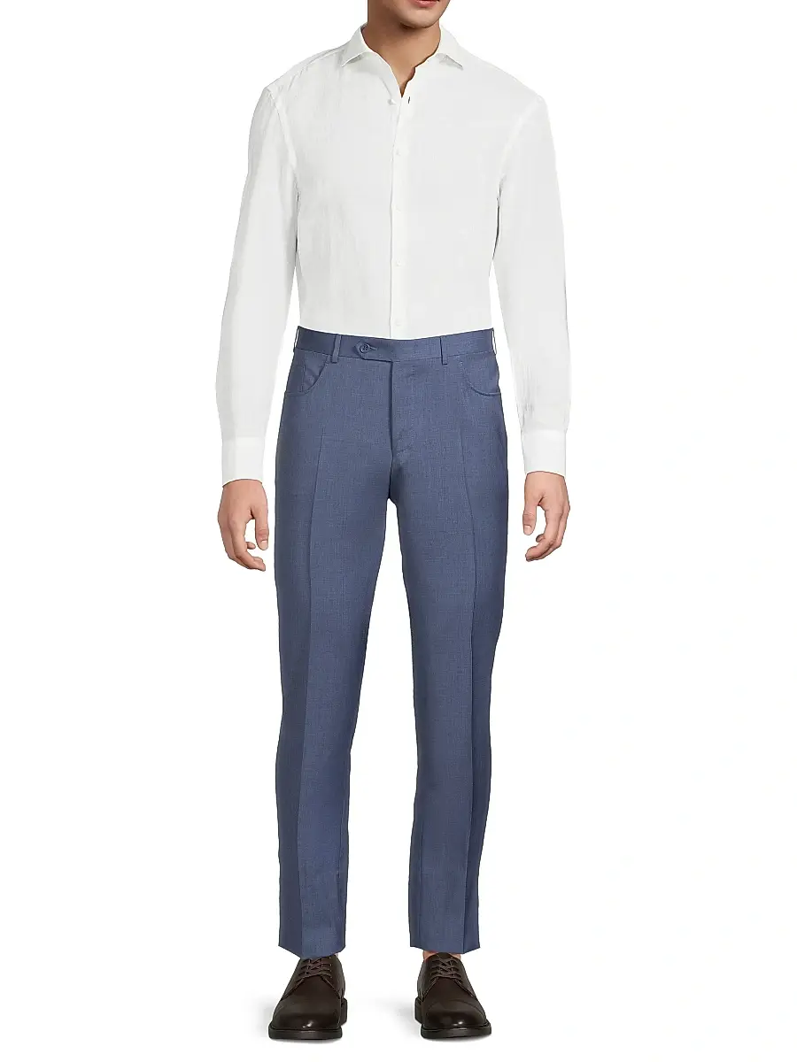 Canali Men's Classic Solid Dress Trousers | Thumbnail 2 Canali Men's Classic Solid Dress Trousers | Thumbnail 2
