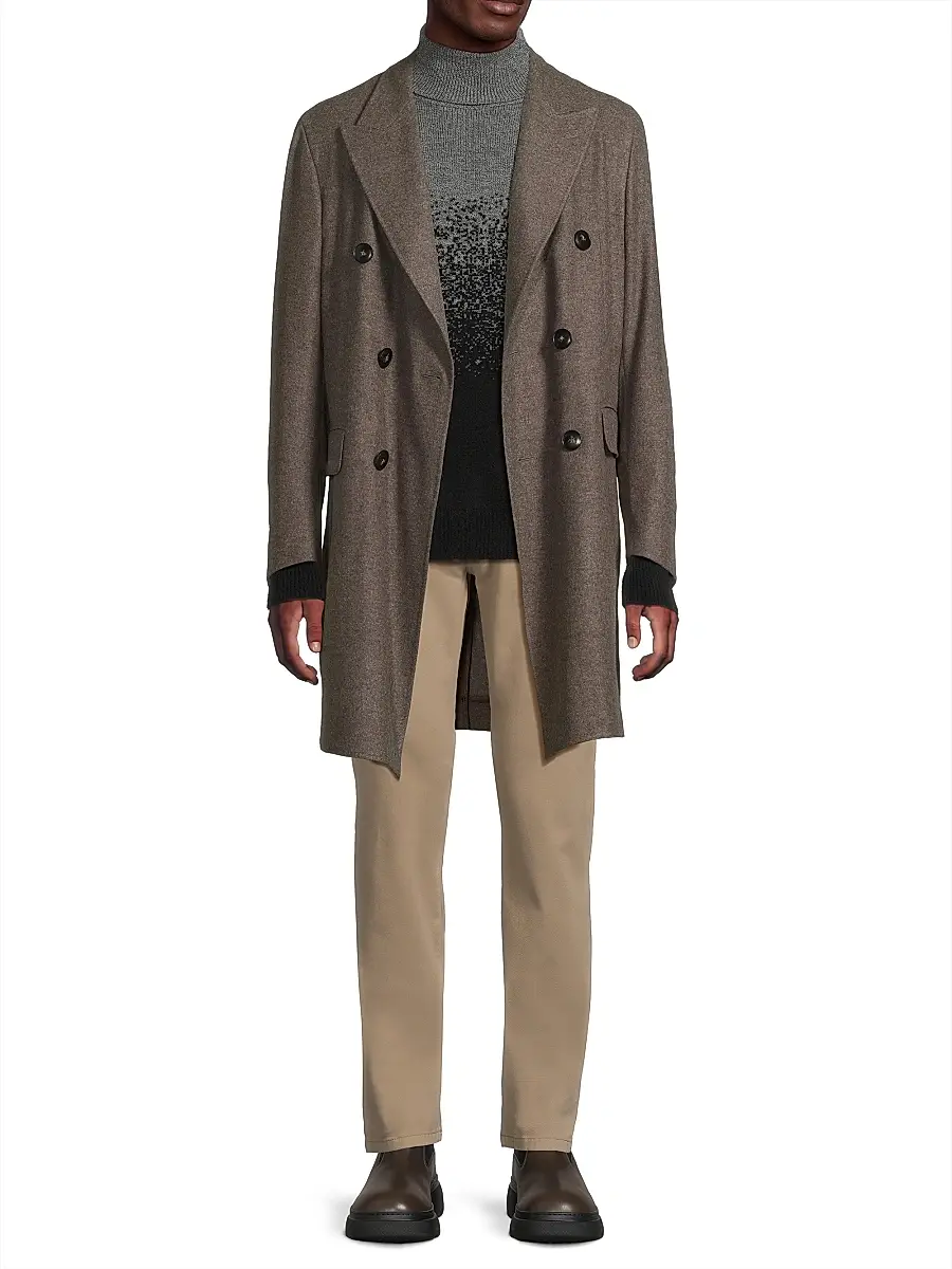Canali Men's Wool-Cashmere Double-Breasted Coat | Thumbnail 2 Canali Men's Wool-Cashmere Double-Breasted Coat | Thumbnail 2