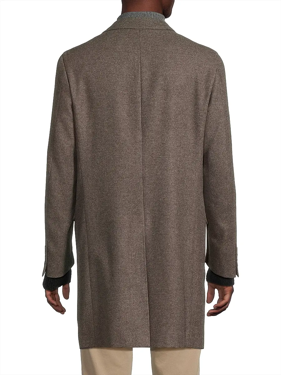 Canali Men's Wool-Cashmere Double-Breasted Coat | Thumbnail 5 Canali Men's Wool-Cashmere Double-Breasted Coat | Thumbnail 5