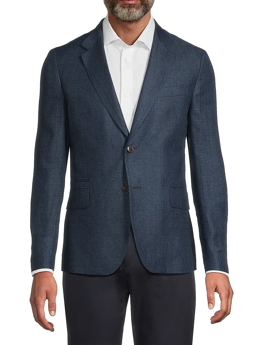 Paul Smith Men's Linen-Wool Two-Button Jacket | Thumbnail 3 Paul Smith Men's Linen-Wool Two-Button Jacket | Thumbnail 3