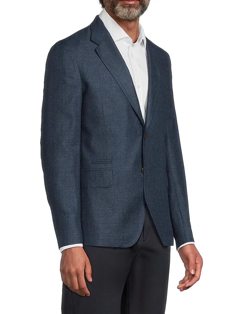 Paul Smith Men's Linen-Wool Two-Button Jacket | Thumbnail 4 Paul Smith Men's Linen-Wool Two-Button Jacket | Thumbnail 4