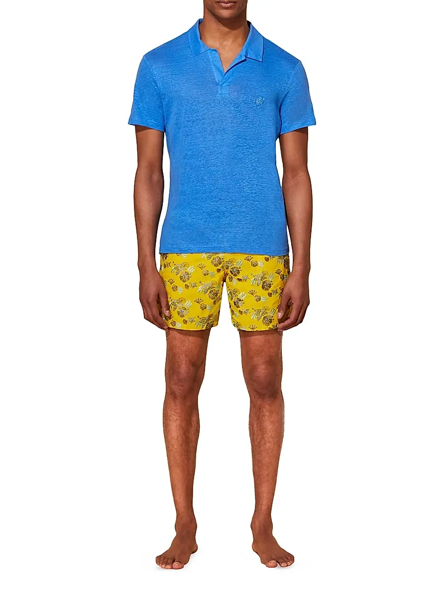 Vilebrequin Men's Pyramid Linen Polo Shirt | Thumbnail 2