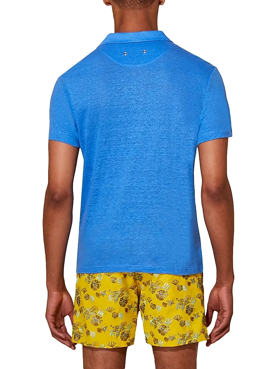 Vilebrequin Men's Pyramid Linen Polo Shirt | Thumbnail 5