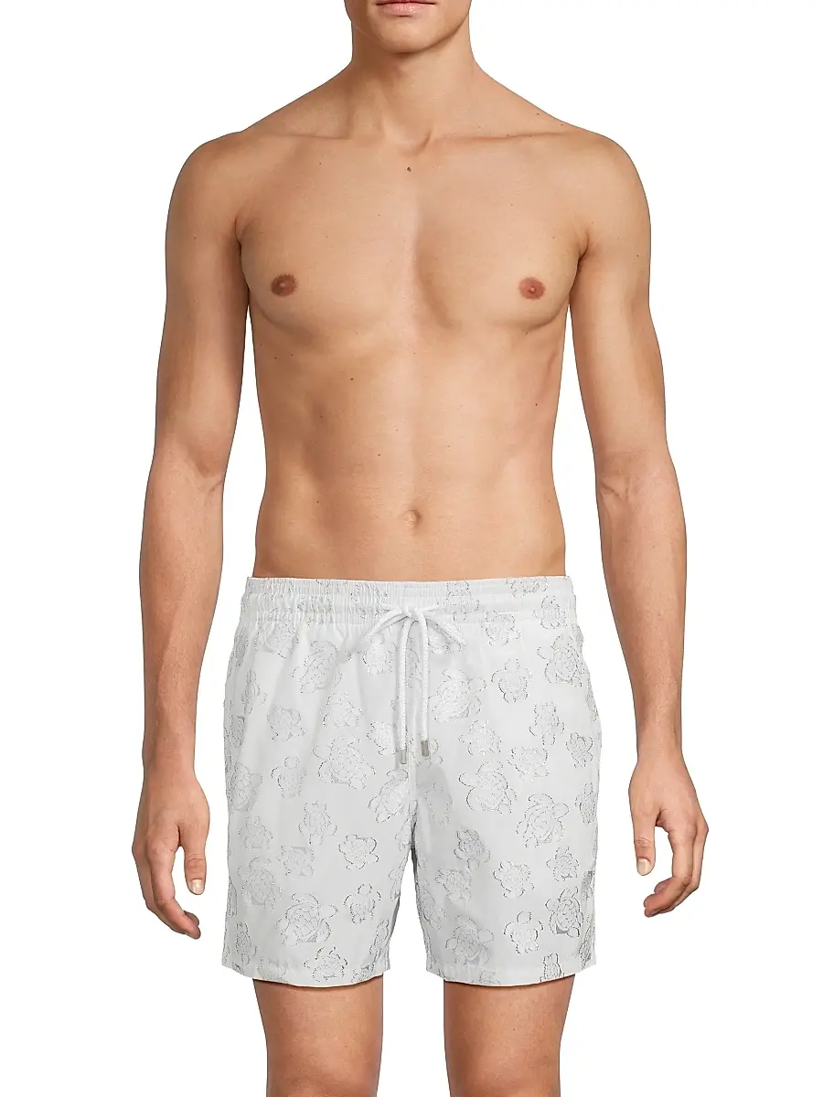 Vilebrequin Men's Metallic Jacquard Swim Shorts | Thumbnail 3