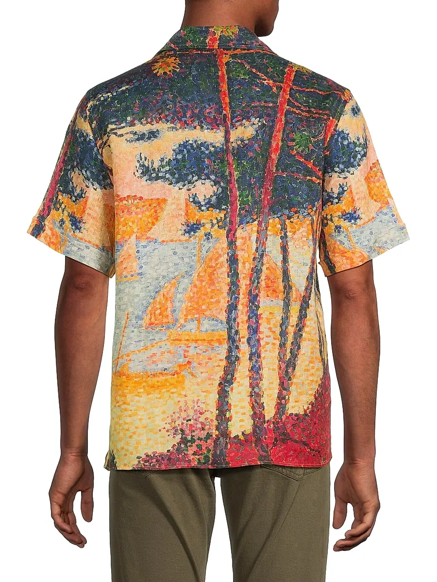 Vilebrequin Men's Sailboat Linen Shirt | Thumbnail 5 Vilebrequin Men's Sailboat Linen Shirt | Thumbnail 5