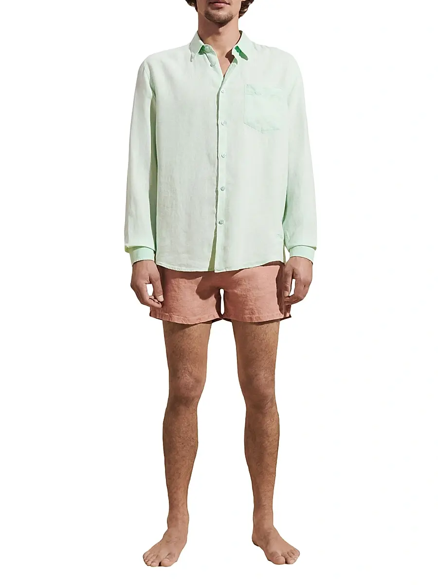 Vilebrequin Men's Caroubis Linen Shirt | Thumbnail 2 Vilebrequin Men's Caroubis Linen Shirt | Thumbnail 2