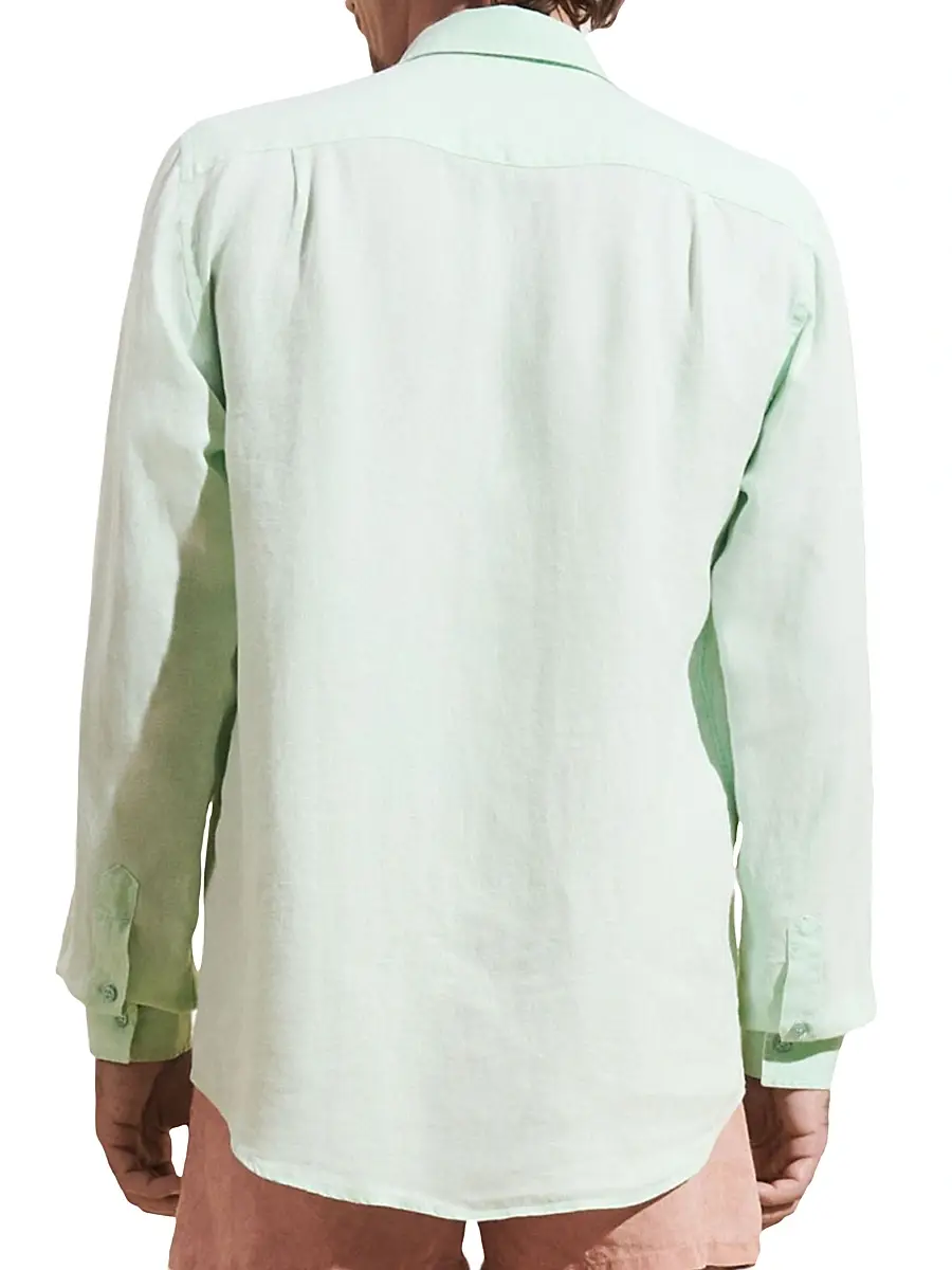 Vilebrequin Men's Caroubis Linen Shirt | Thumbnail 5 Vilebrequin Men's Caroubis Linen Shirt | Thumbnail 5