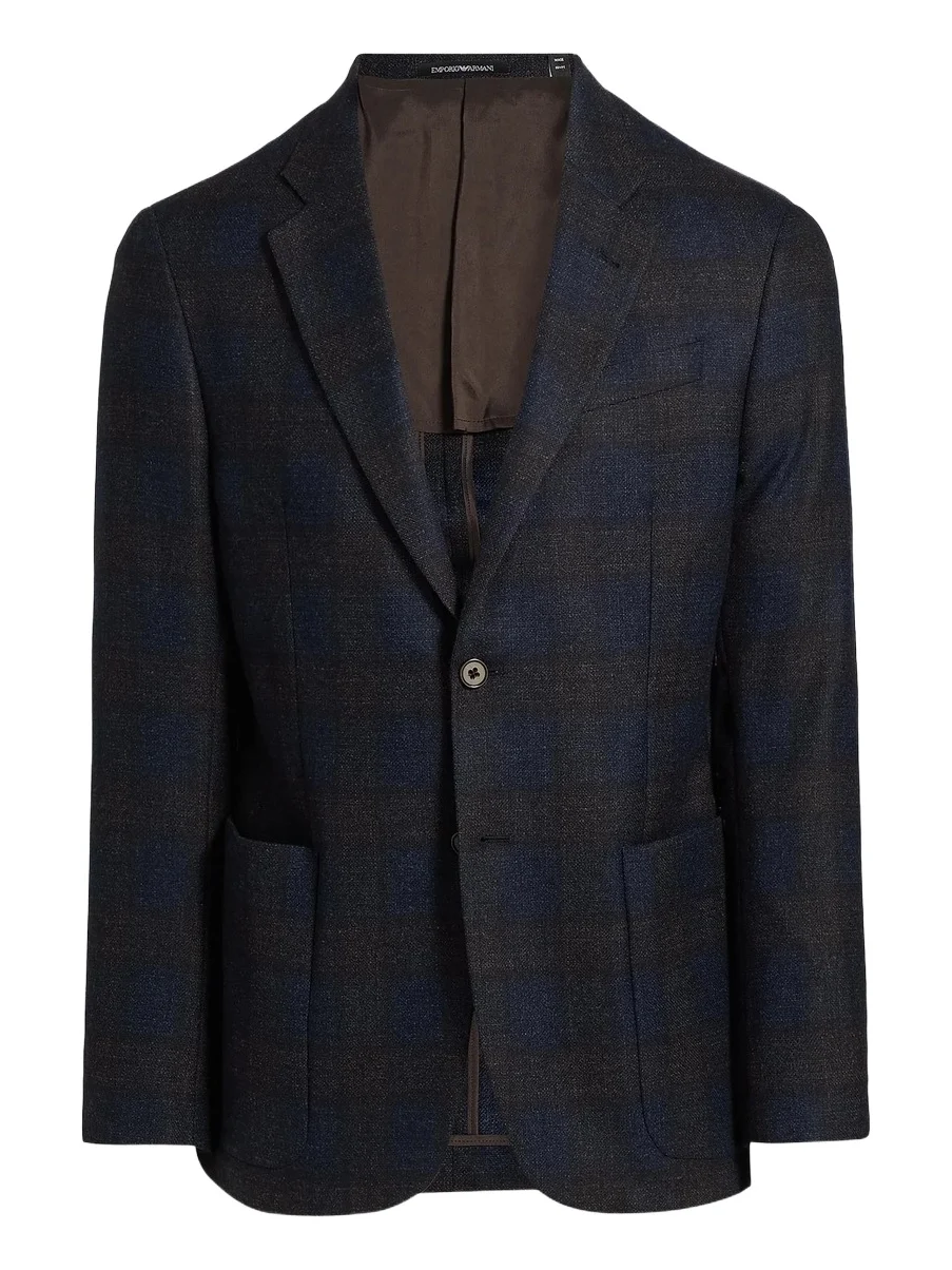 Men's Patch Pocket Plaid Wool Sport Coat Men's Patch Pocket Plaid Wool Sport Coat