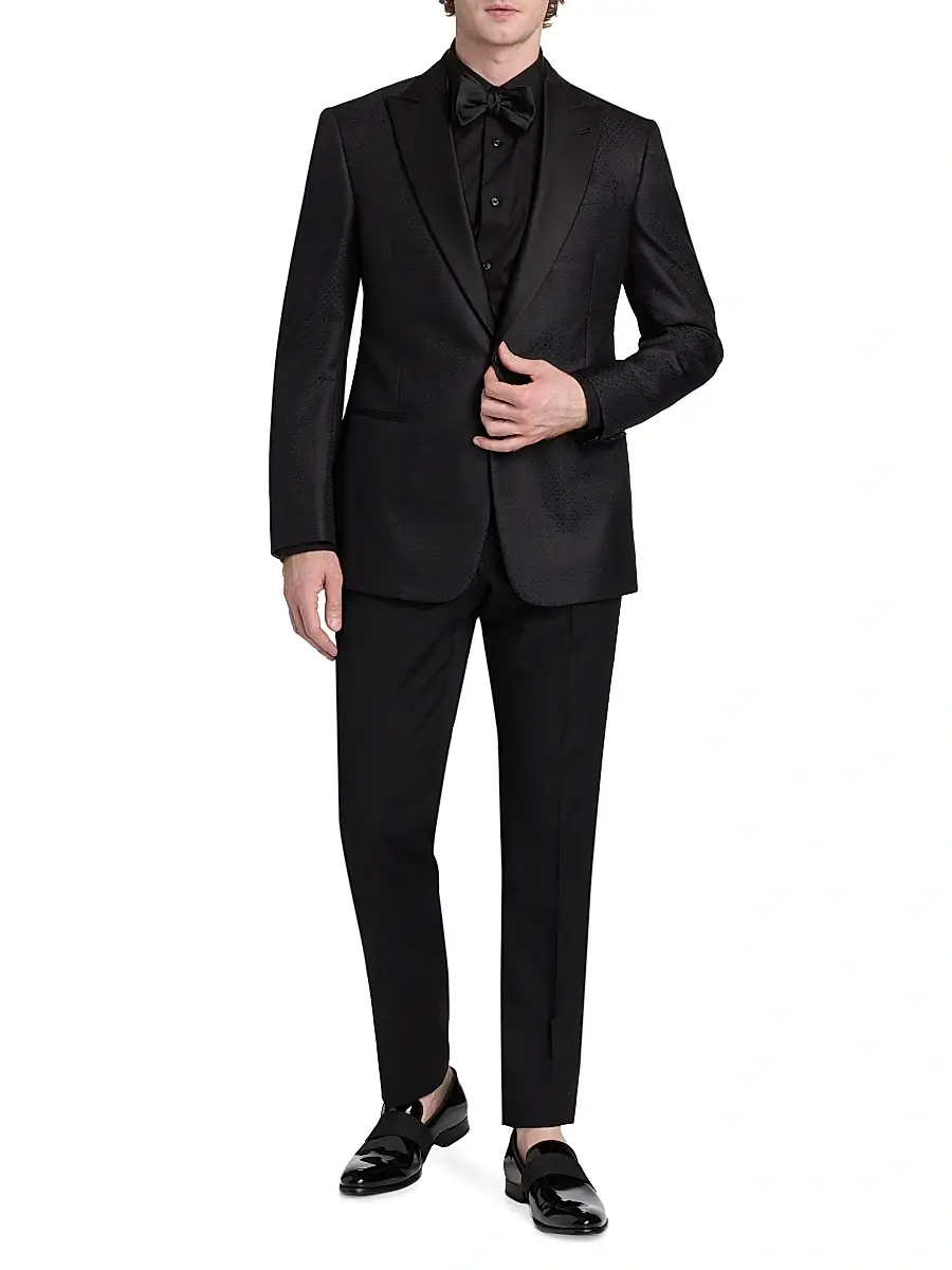 Giorgio Armani Men's Printed Dinner Jacket - Black | Thumbnail 2