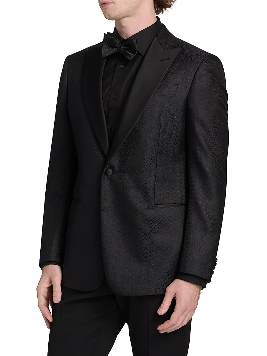 Giorgio Armani Men's Printed Dinner Jacket - Black | Thumbnail 4