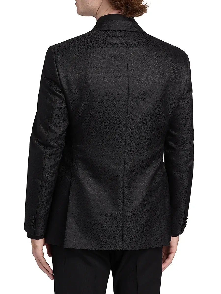 Giorgio Armani Men's Printed Dinner Jacket - Black | Thumbnail 5