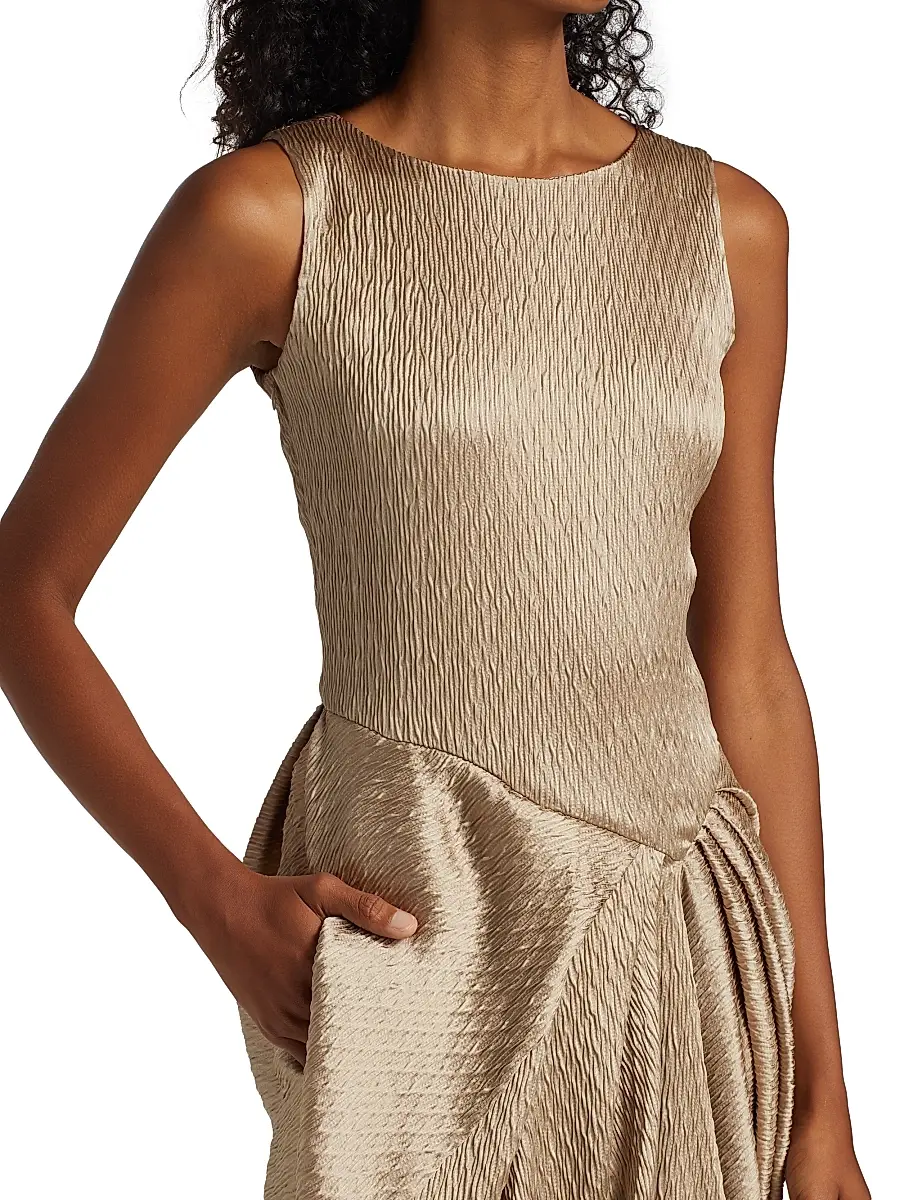Giorgio Armani Women's Textured Draped Dress | Thumbnail 6 Giorgio Armani Women's Textured Draped Dress | Thumbnail 6