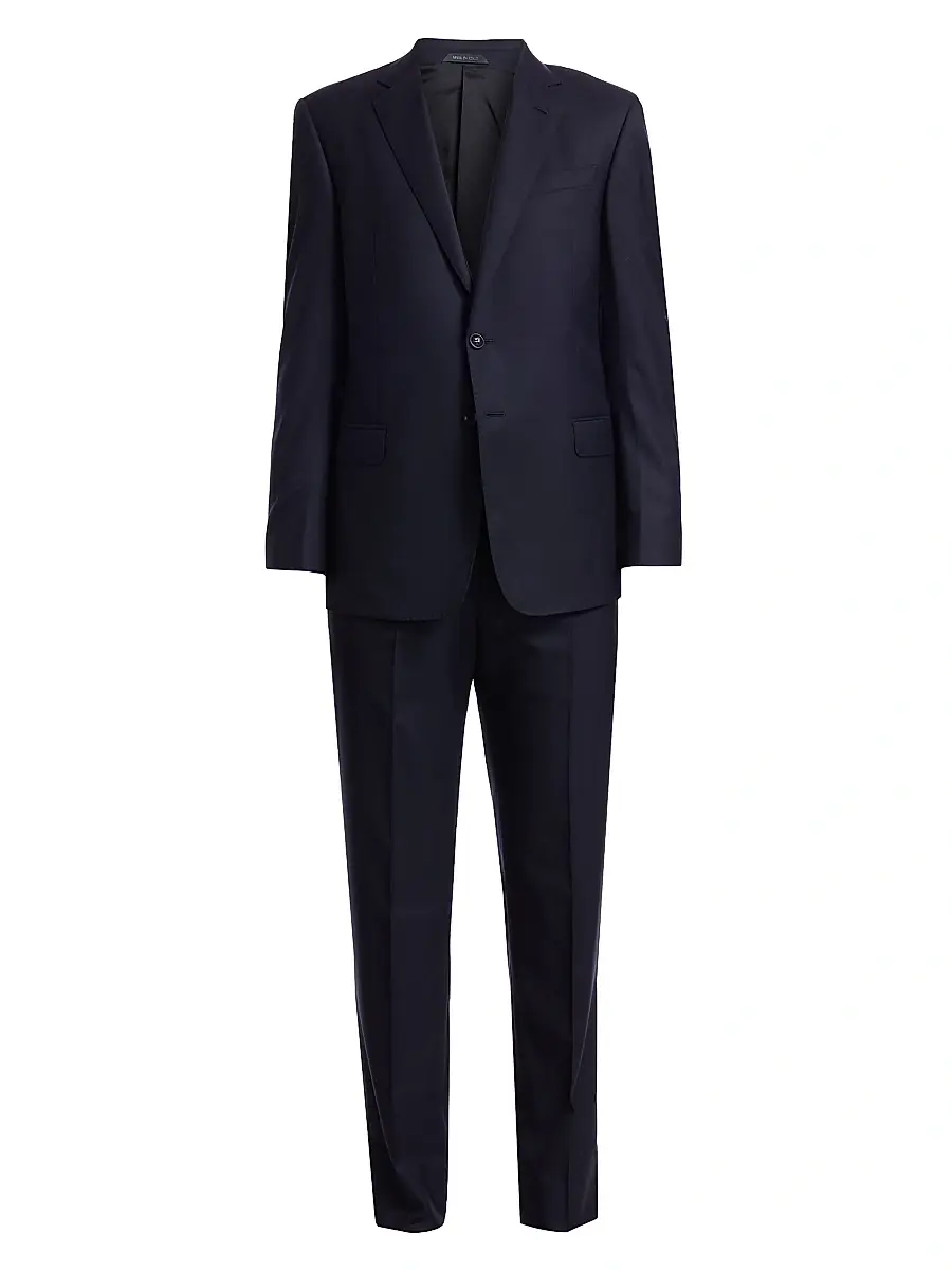Men's Single-Breasted Wool Suit Men's Single-Breasted Wool Suit