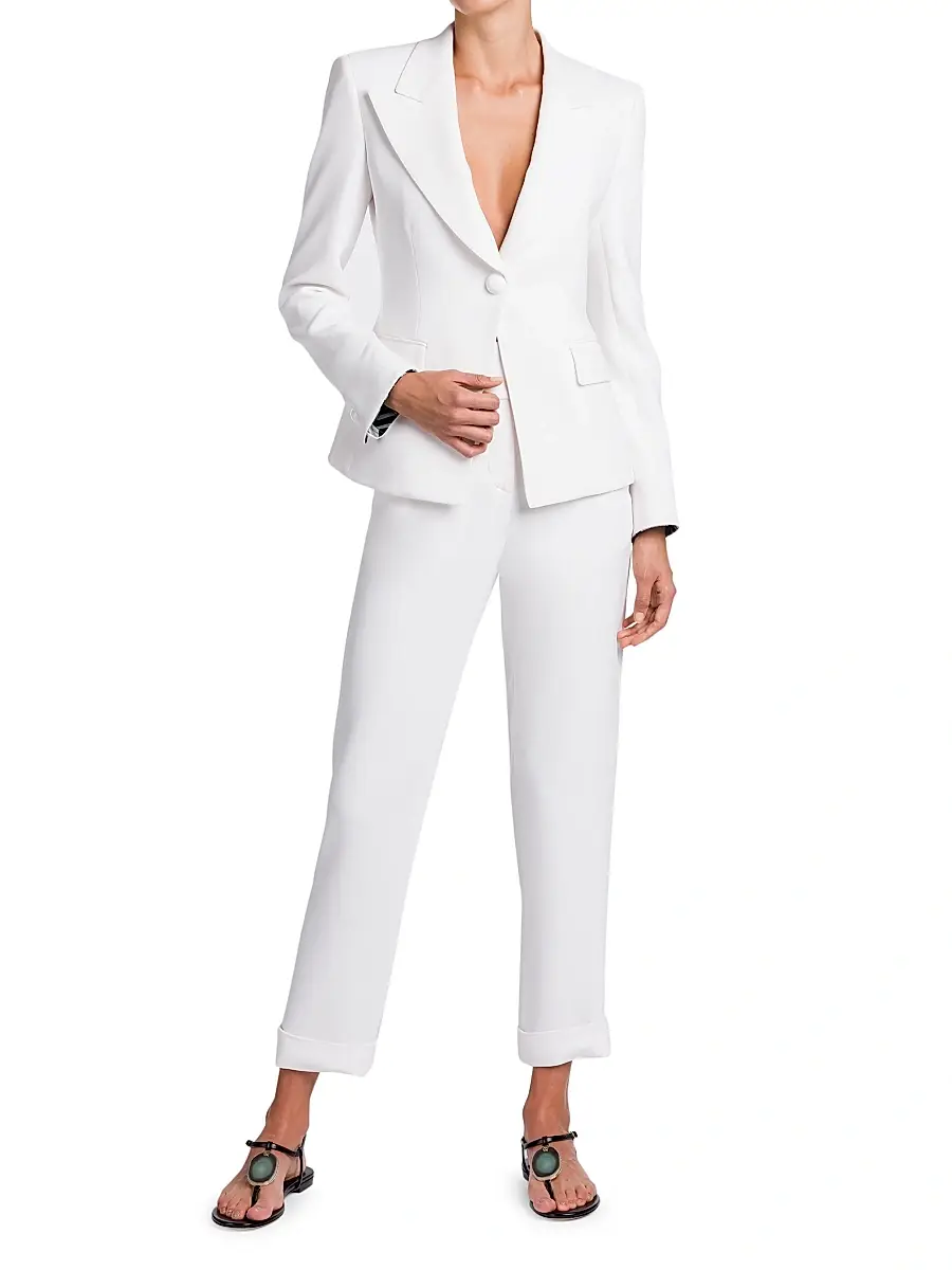 Giorgio Armani Women's Crepe Flat Front Trousers | Thumbnail 2 Giorgio Armani Women's Crepe Flat Front Trousers | Thumbnail 2