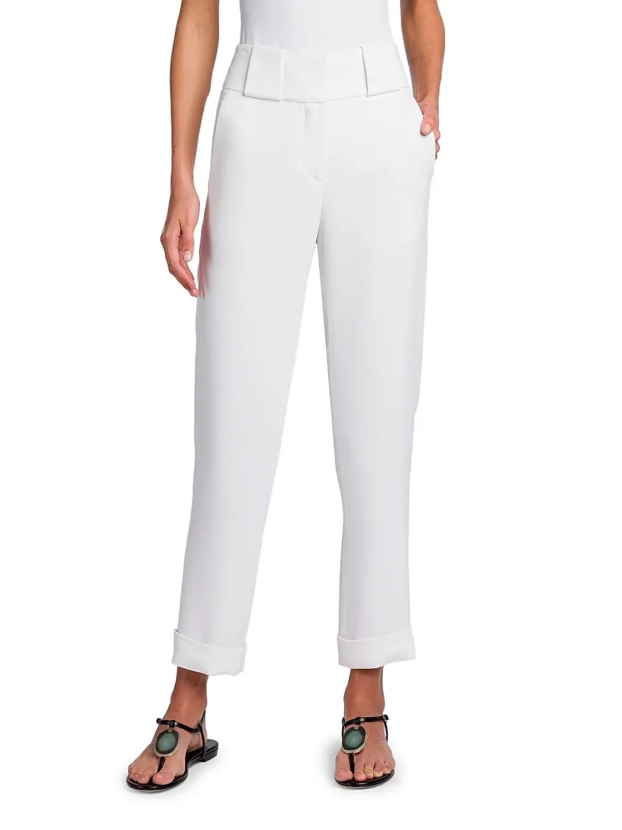 Giorgio Armani Women's Crepe Flat Front Trousers | Thumbnail 3 Giorgio Armani Women's Crepe Flat Front Trousers | Thumbnail 3