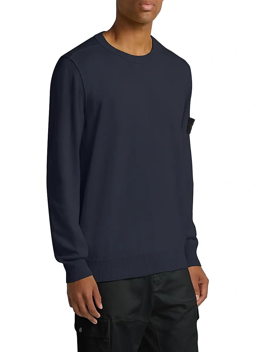Stone Island Men's Crewneck Cotton Sweater | Thumbnail 4 Stone Island Men's Crewneck Cotton Sweater | Thumbnail 4