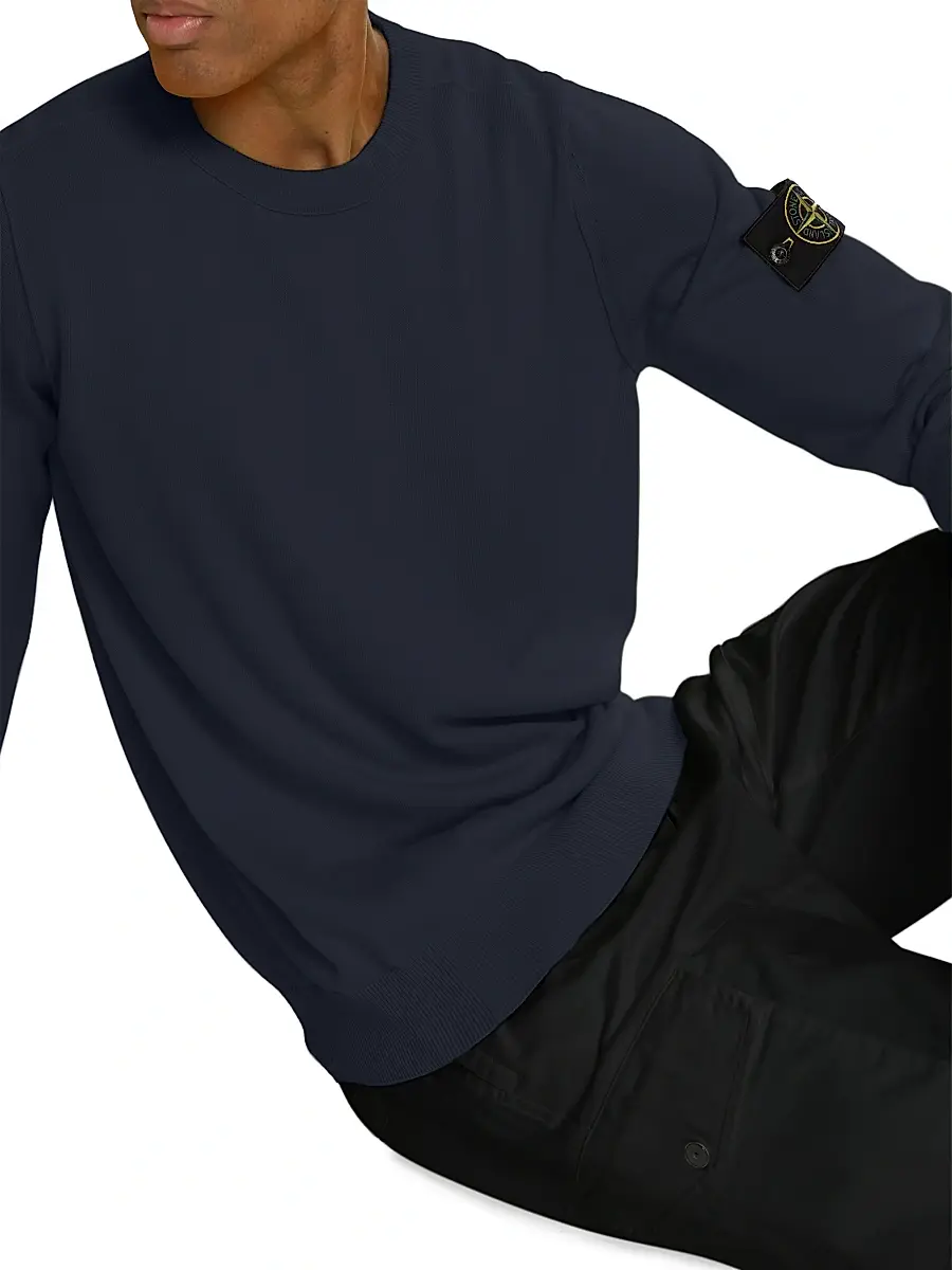 Stone Island Men's Crewneck Cotton Sweater | Thumbnail 6 Stone Island Men's Crewneck Cotton Sweater | Thumbnail 6