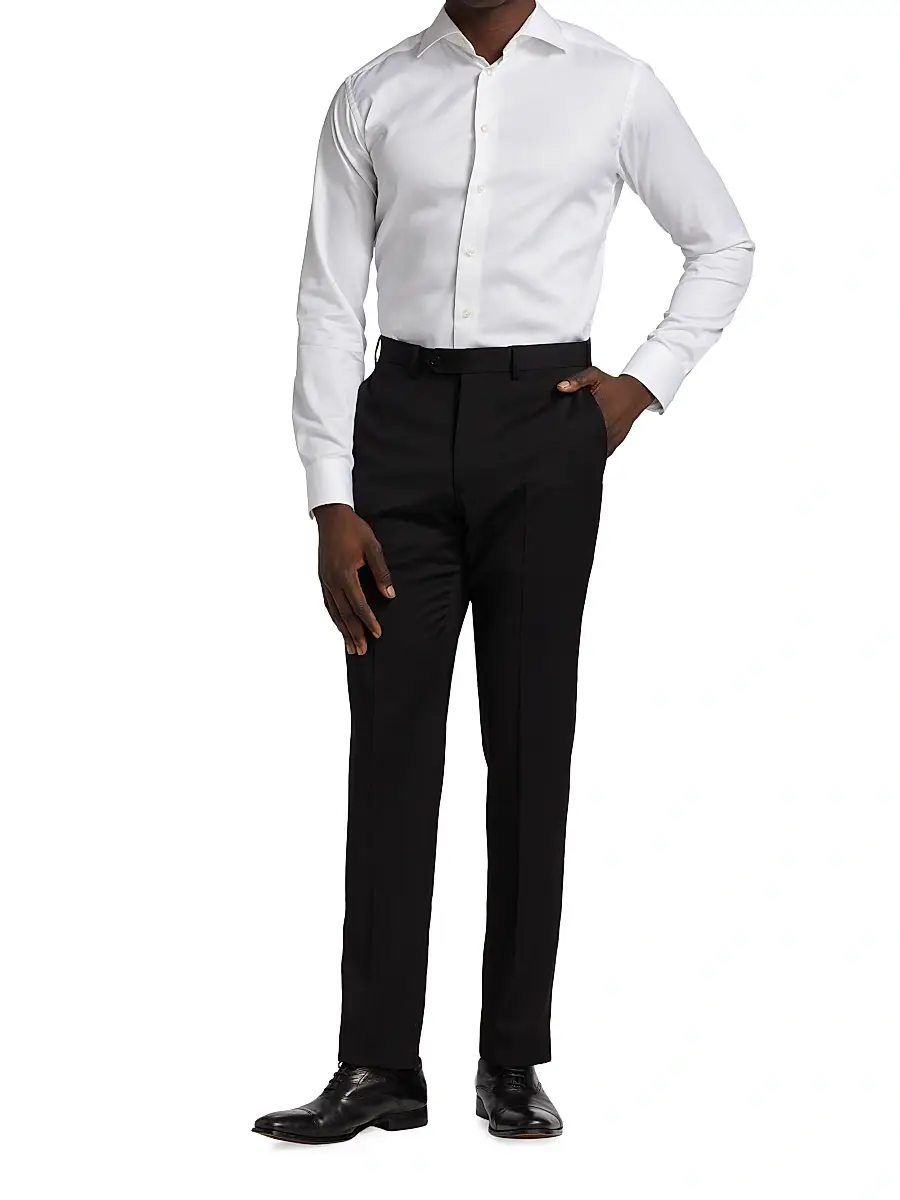 Emporio Armani Men's Classic Wool Trousers | Thumbnail 2 Emporio Armani Men's Classic Wool Trousers | Thumbnail 2
