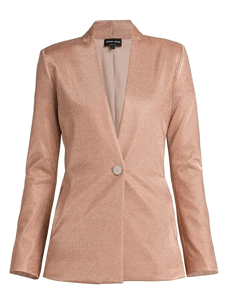 Women's Metallic Bonded Jersey Blazer Women's Metallic Bonded Jersey Blazer