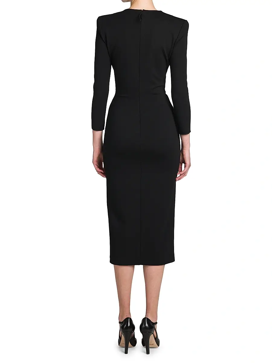 Giorgio Armani Women's Gathered Jersey Sheath Dress - Nero | Thumbnail 5