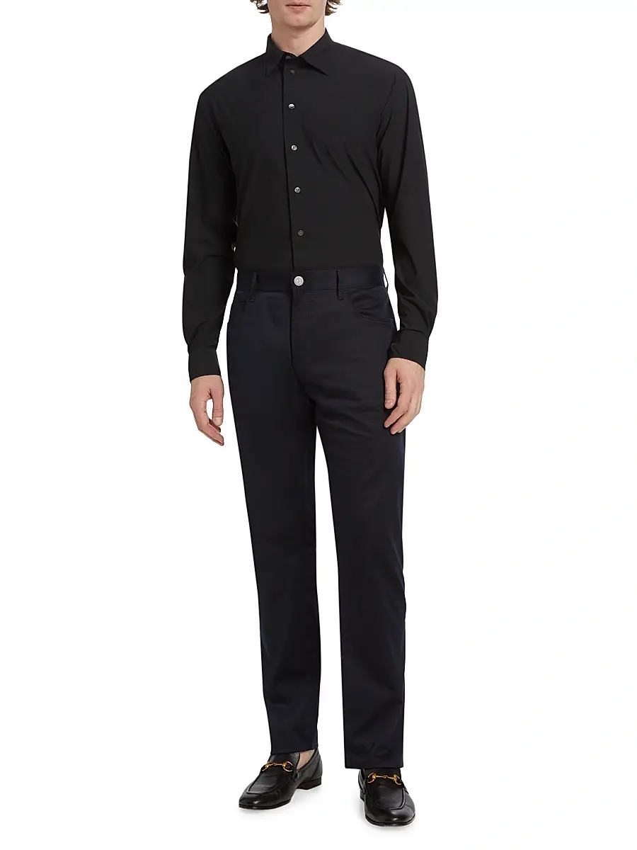 Emporio Armani Men's Stretch Button-Front Shirt | Thumbnail 2 Emporio Armani Men's Stretch Button-Front Shirt | Thumbnail 2