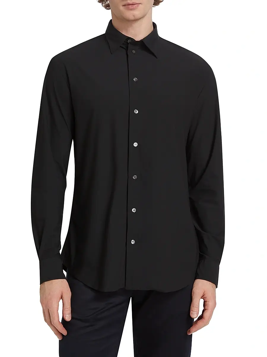 Emporio Armani Men's Stretch Button-Front Shirt | Thumbnail 3 Emporio Armani Men's Stretch Button-Front Shirt | Thumbnail 3