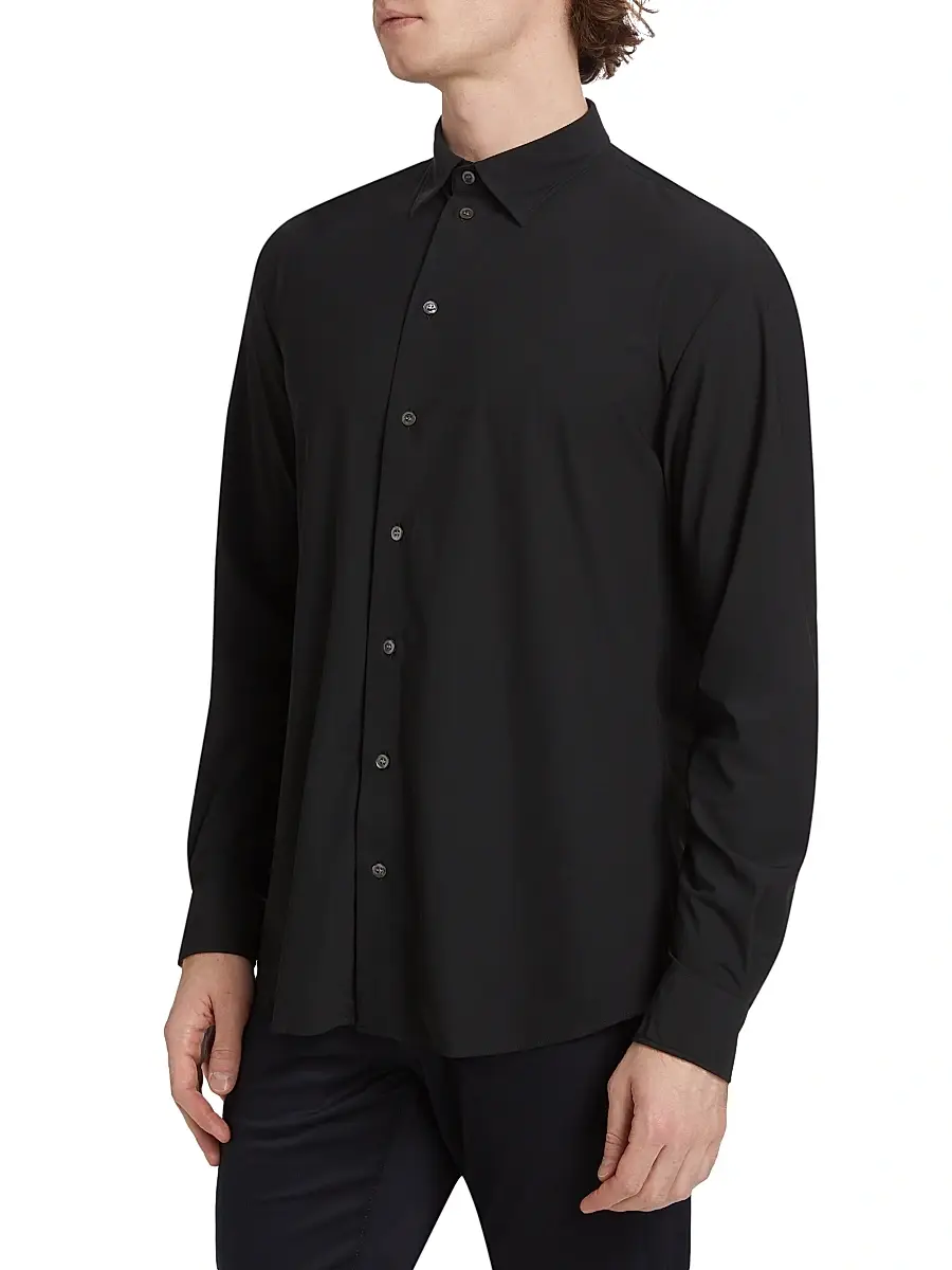 Emporio Armani Men's Stretch Button-Front Shirt | Thumbnail 4 Emporio Armani Men's Stretch Button-Front Shirt | Thumbnail 4