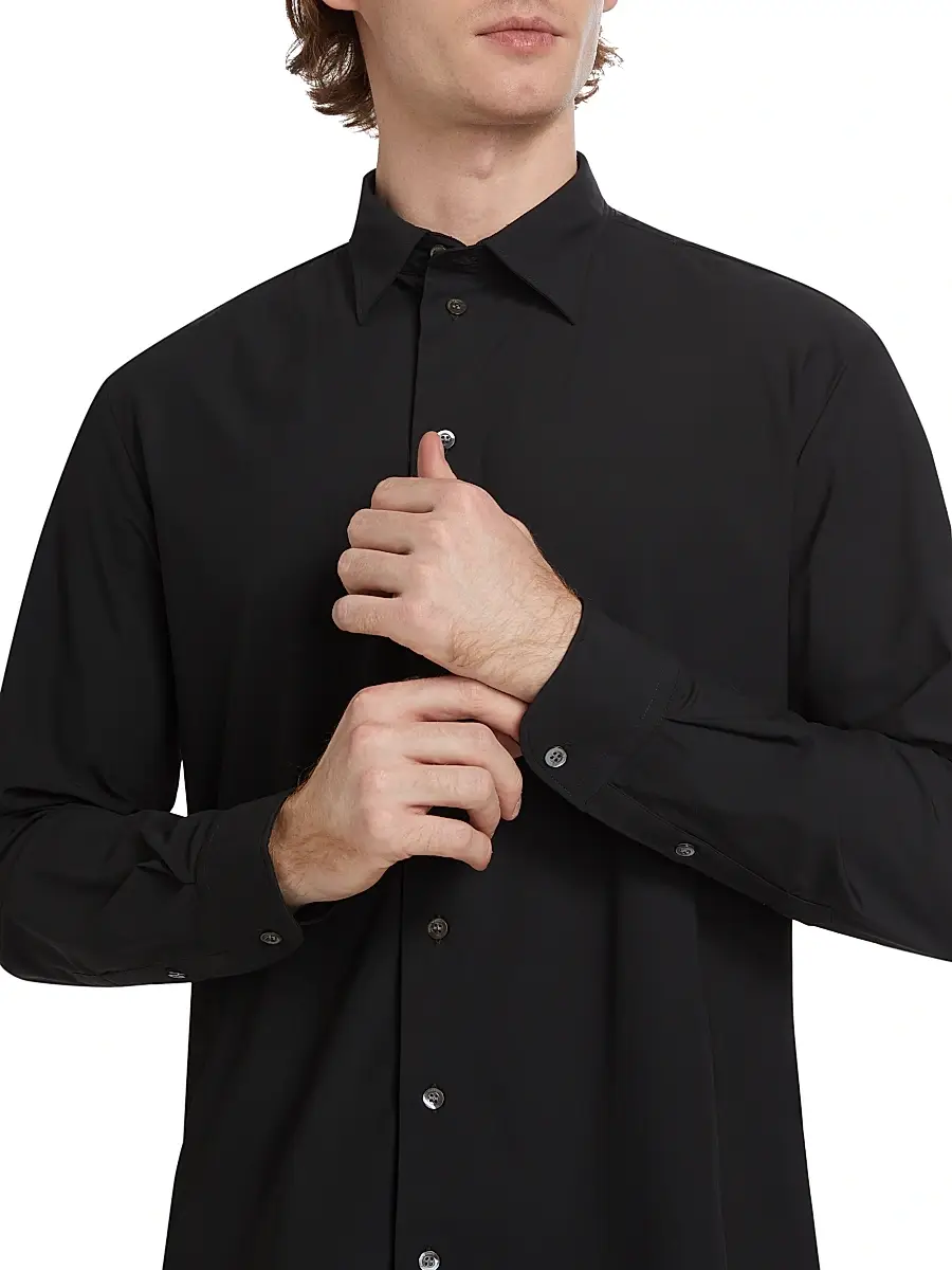 Emporio Armani Men's Stretch Button-Front Shirt | Thumbnail 6 Emporio Armani Men's Stretch Button-Front Shirt | Thumbnail 6