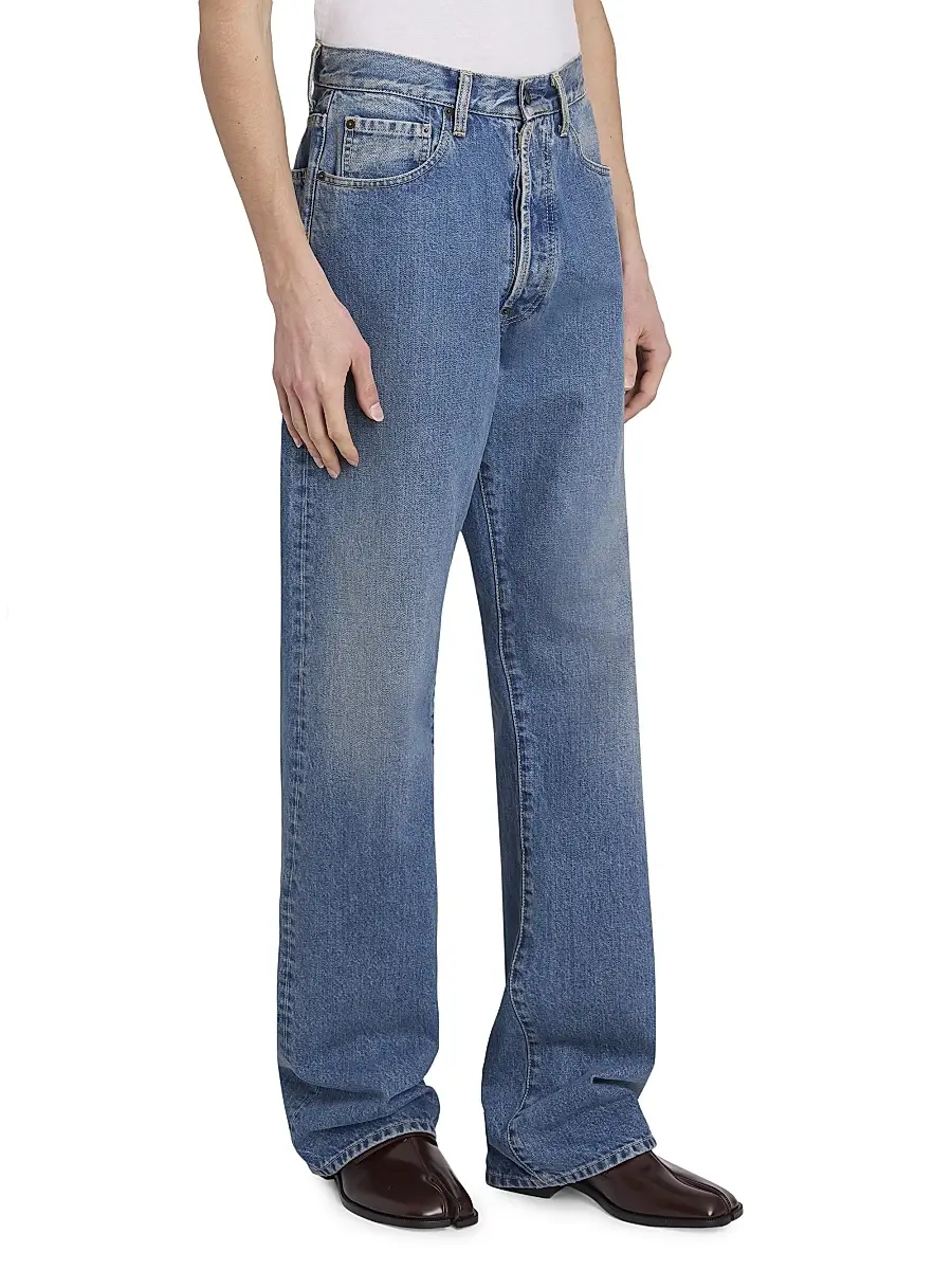 Maison Margiela Men's Denim Five-Pocket Straight-Leg Jeans | Thumbnail 4 Maison Margiela Men's Denim Five-Pocket Straight-Leg Jeans | Thumbnail 4