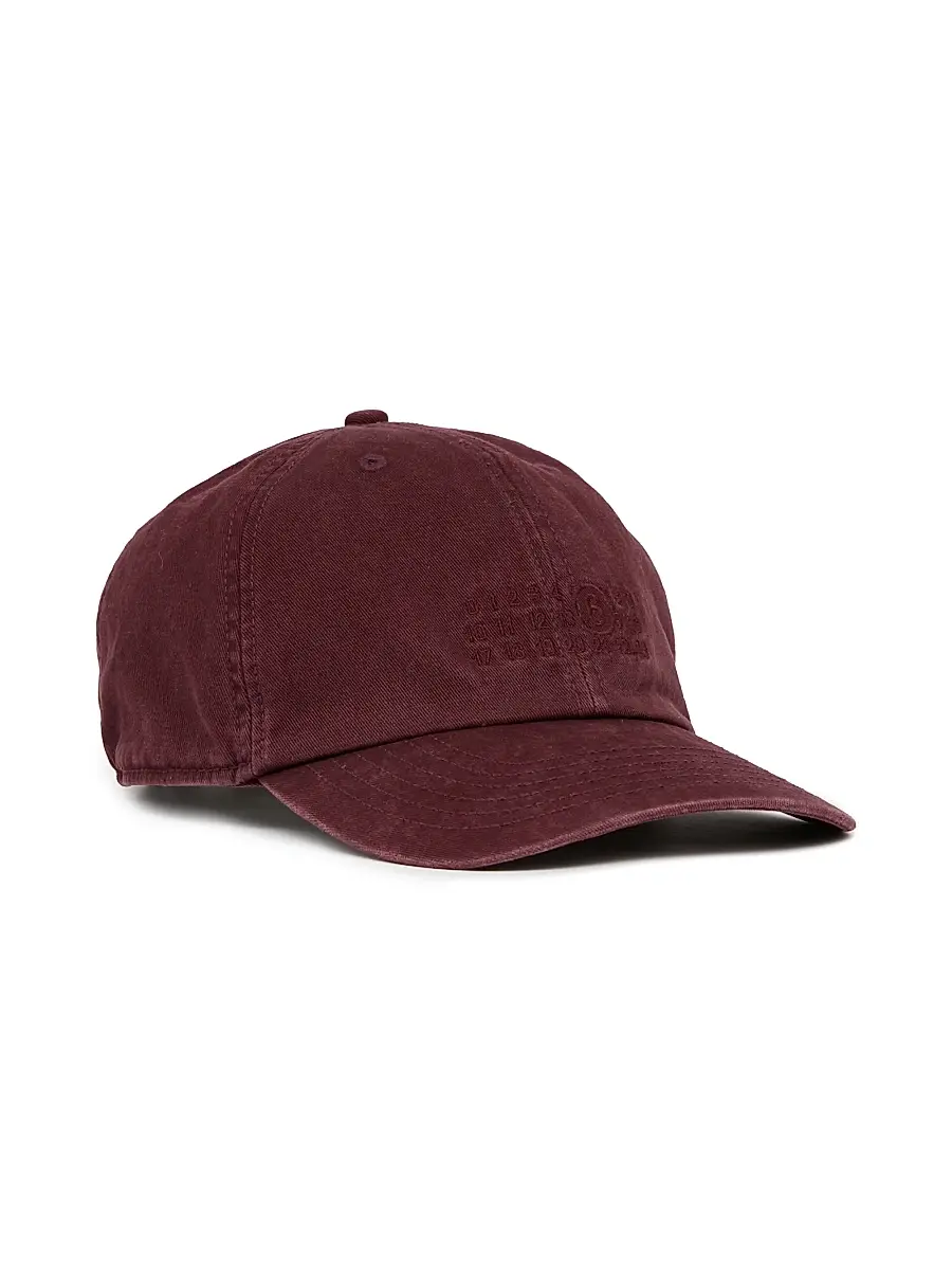 MM6 MAISON MARGIELA Men's Embroidered Cotton Canvas Baseball Cap | Image 1 MM6 MAISON MARGIELA Men's Embroidered Cotton Canvas Baseball Cap | Image 1