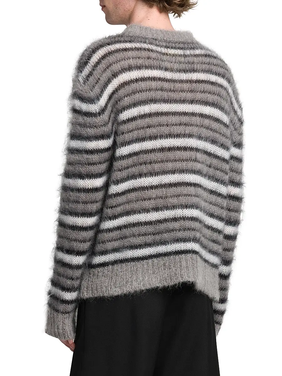 Marni Men's Fuzzy Wuzzy Brushed Stripe Sweater | Thumbnail 5 Marni Men's Fuzzy Wuzzy Brushed Stripe Sweater | Thumbnail 5