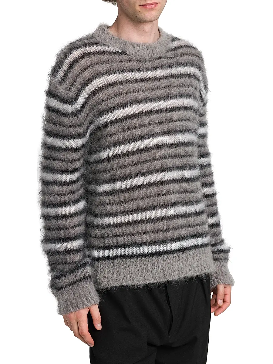 Marni Men's Fuzzy Wuzzy Brushed Stripe Sweater | Thumbnail 6 Marni Men's Fuzzy Wuzzy Brushed Stripe Sweater | Thumbnail 6