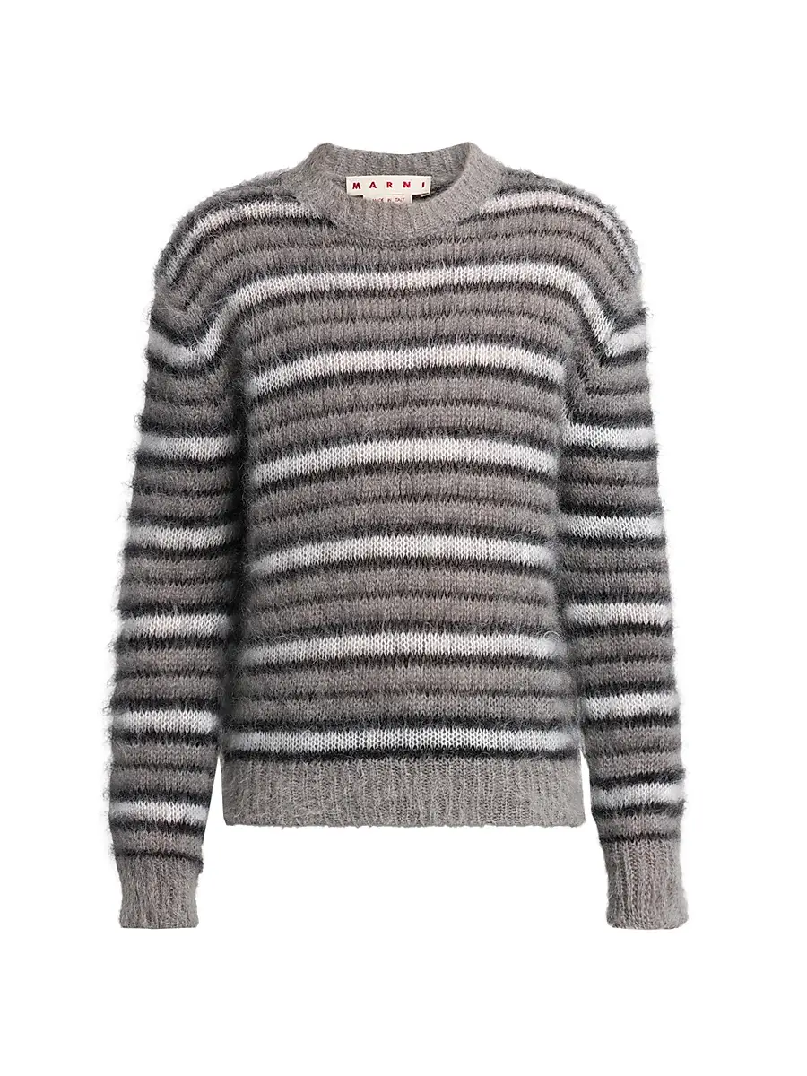 Marni Men's Fuzzy Wuzzy Brushed Stripe Sweater