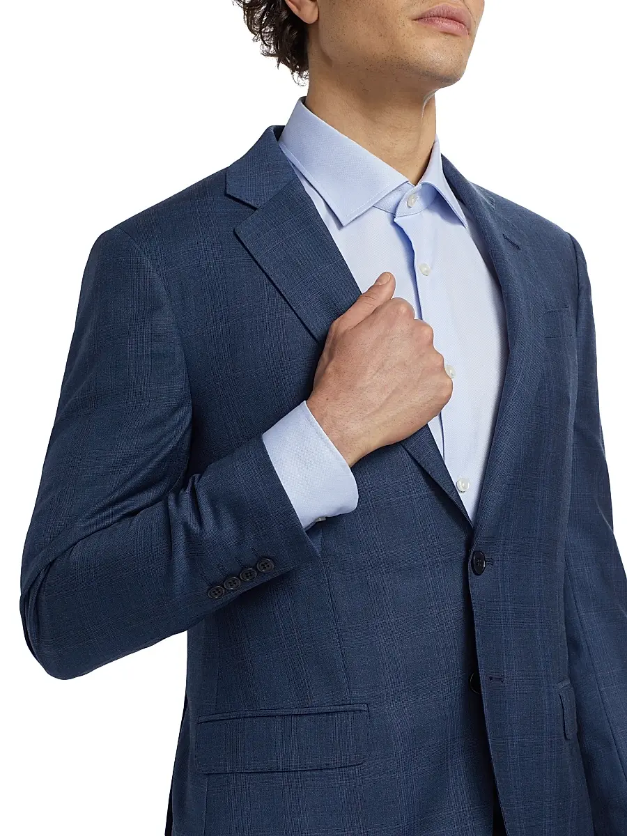 Emporio Armani Men's Glen Check Virgin Wool Single-Breasted Suit | Thumbnail 6 Emporio Armani Men's Glen Check Virgin Wool Single-Breasted Suit | Thumbnail 6