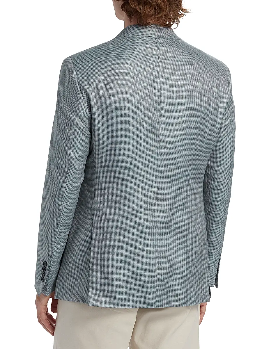 Emporio Armani Men's Textured Single-Breasted Jacket | Thumbnail 5 Emporio Armani Men's Textured Single-Breasted Jacket | Thumbnail 5