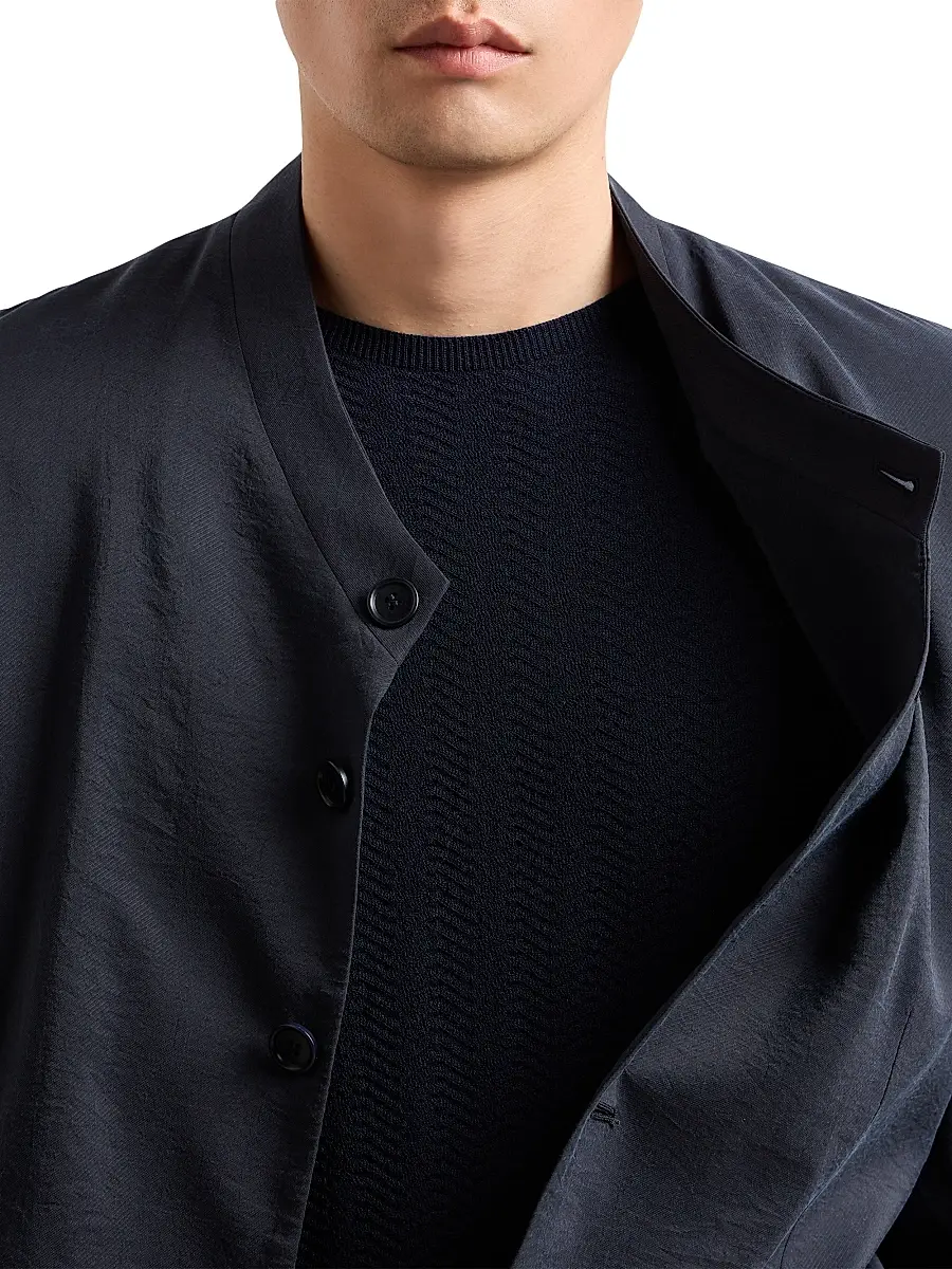 Giorgio Armani Men's Herringbone Crewneck Sweater | Thumbnail 5