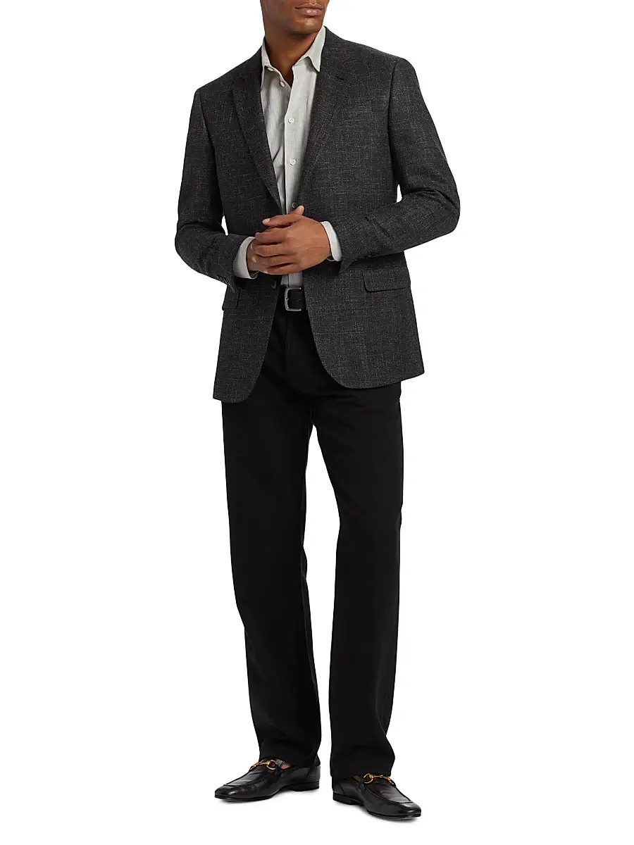 Emporio Armani Men's Virgin Wool-Blend Blazer | Thumbnail 2