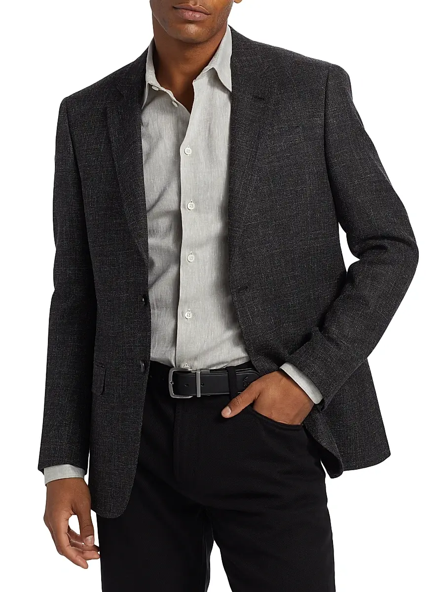 Emporio Armani Men's Virgin Wool-Blend Blazer | Thumbnail 3