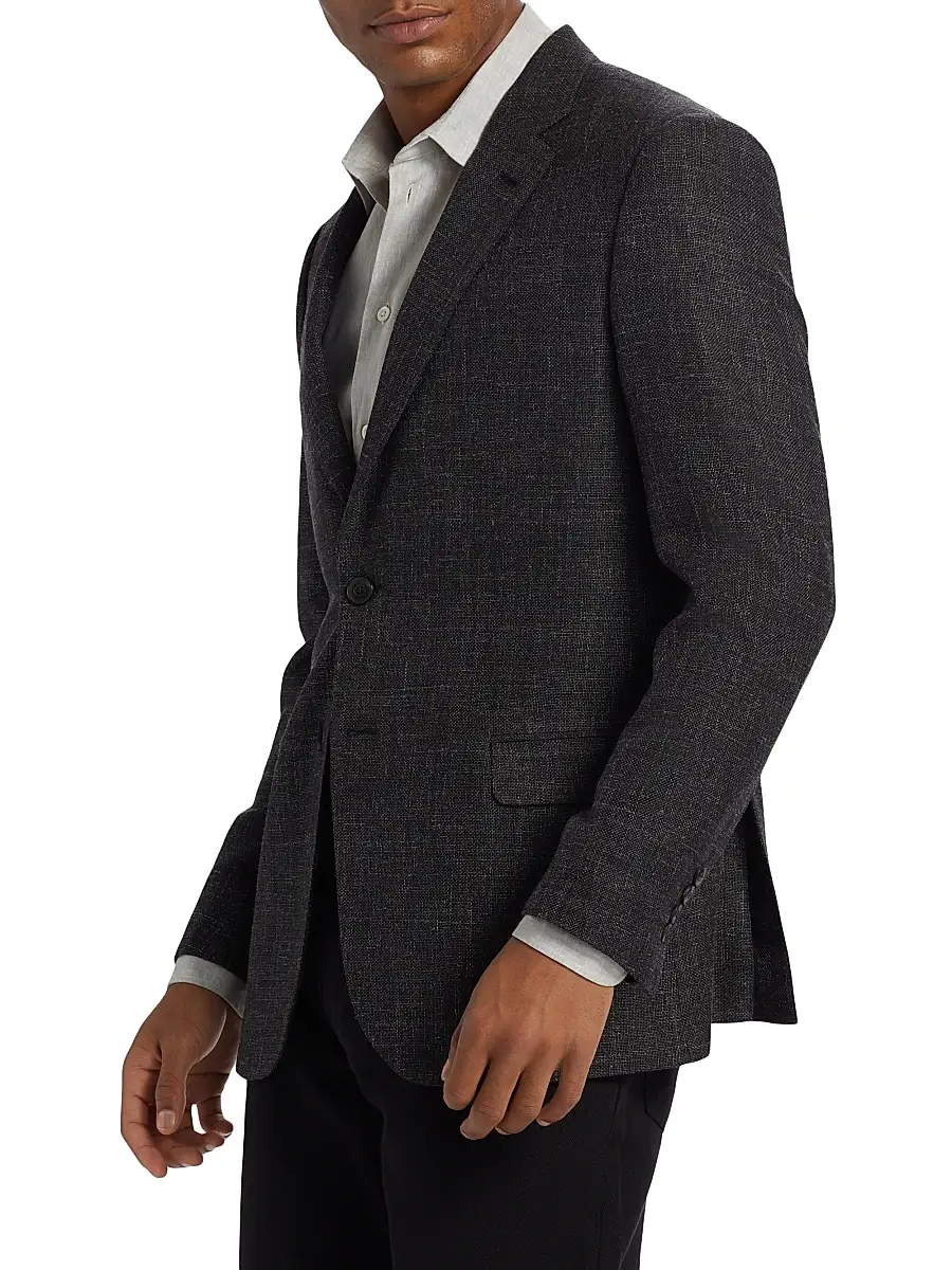 Emporio Armani Men's Virgin Wool-Blend Blazer | Thumbnail 4