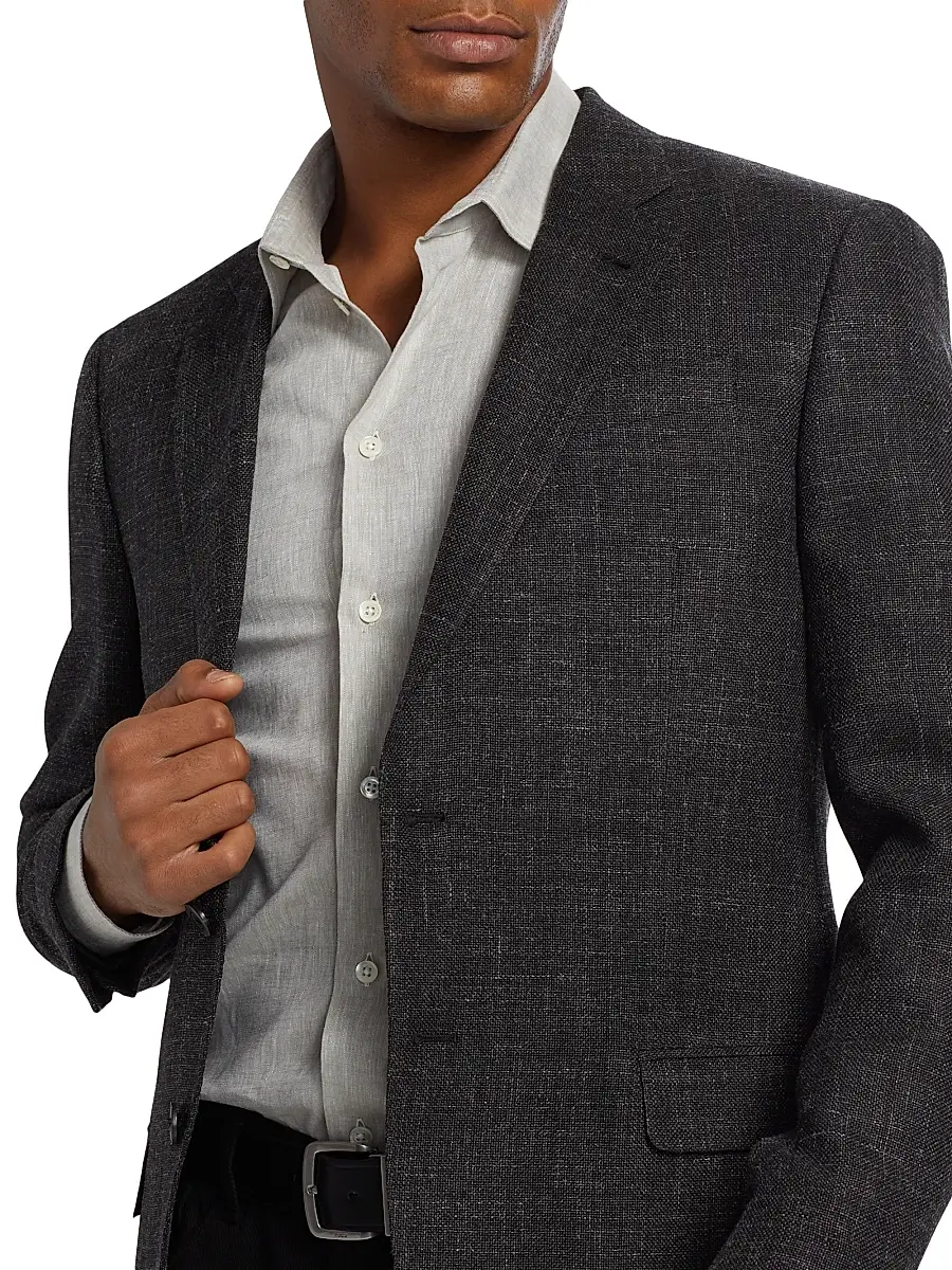 Emporio Armani Men's Virgin Wool-Blend Blazer | Thumbnail 6