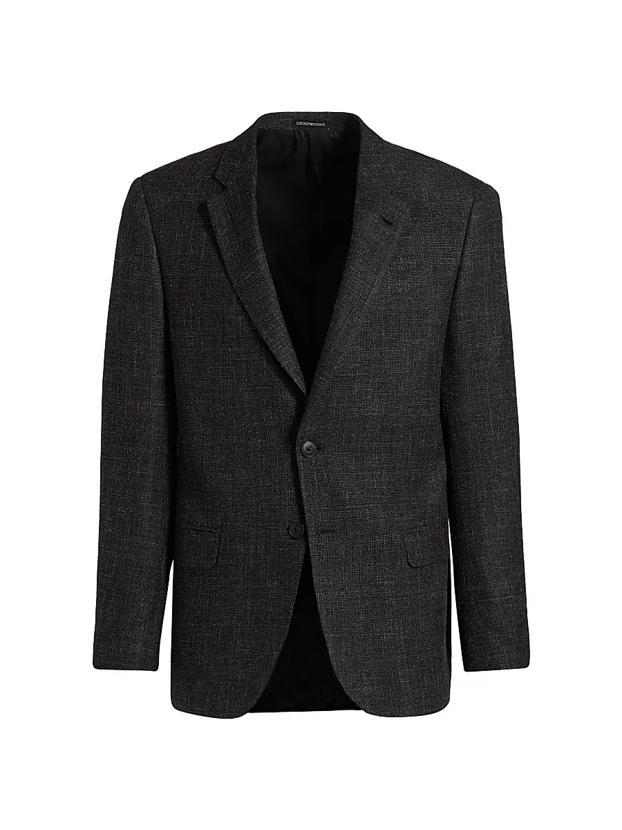 Emporio Armani Men's Virgin Wool-Blend Blazer - Black - Size 40 | Image 1 Emporio Armani Men's Virgin Wool-Blend Blazer - Black - Size 40 | Image 1