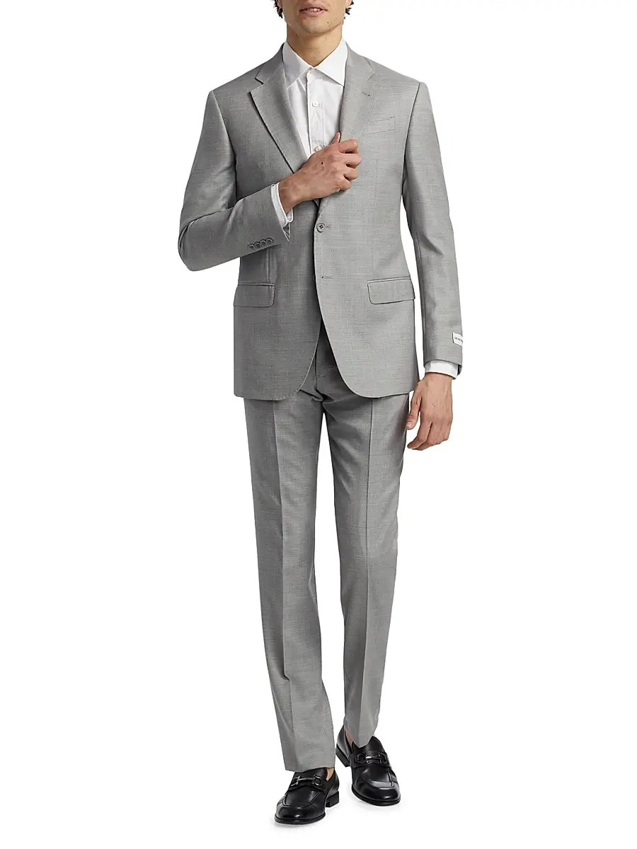 Emporio Armani Men's Virgin Wool Single-Breasted Suit | Thumbnail 2 Emporio Armani Men's Virgin Wool Single-Breasted Suit | Thumbnail 2