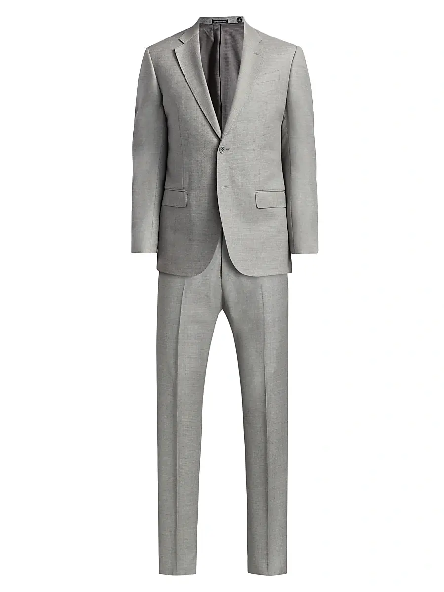 Men's Virgin Wool Single-Breasted Suit Men's Virgin Wool Single-Breasted Suit