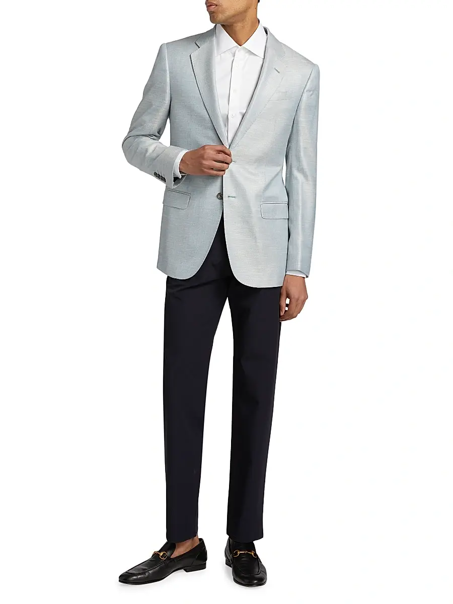 Emporio Armani Men's Bamboo Notch Lapel Jacket | Thumbnail 2 Emporio Armani Men's Bamboo Notch Lapel Jacket | Thumbnail 2