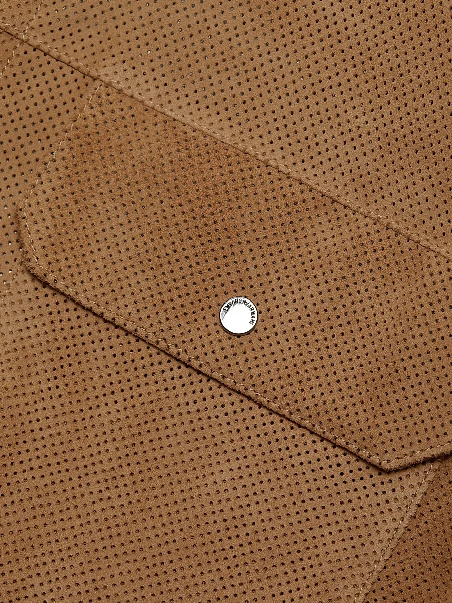 Emporio Armani Men's Perforated Suede Jacket | Thumbnail 7 Emporio Armani Men's Perforated Suede Jacket | Thumbnail 7