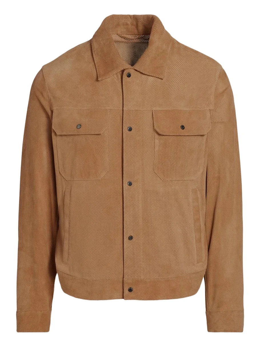 Emporio Armani Men's Perforated Suede Jacket