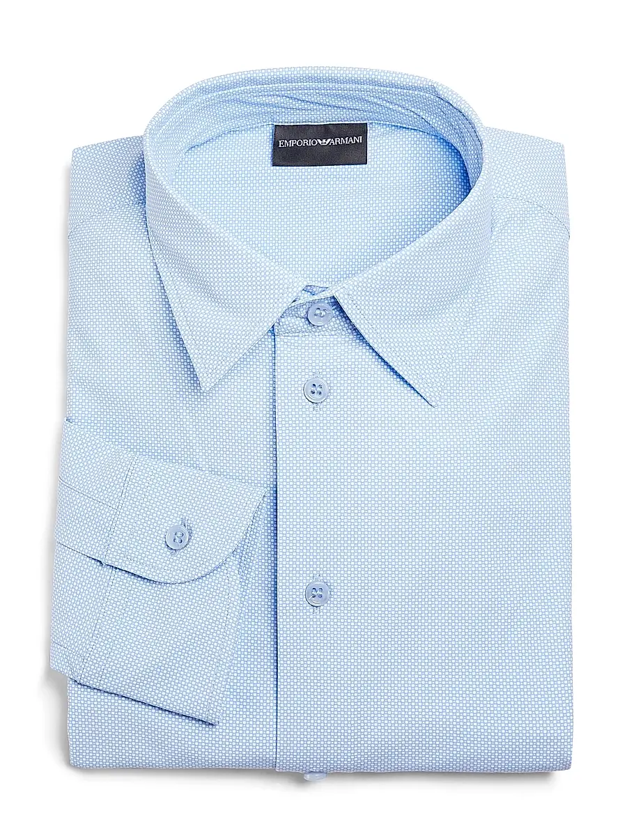 Men's Micro-Printed Jersey Button-Front Shirt Men's Micro-Printed Jersey Button-Front Shirt