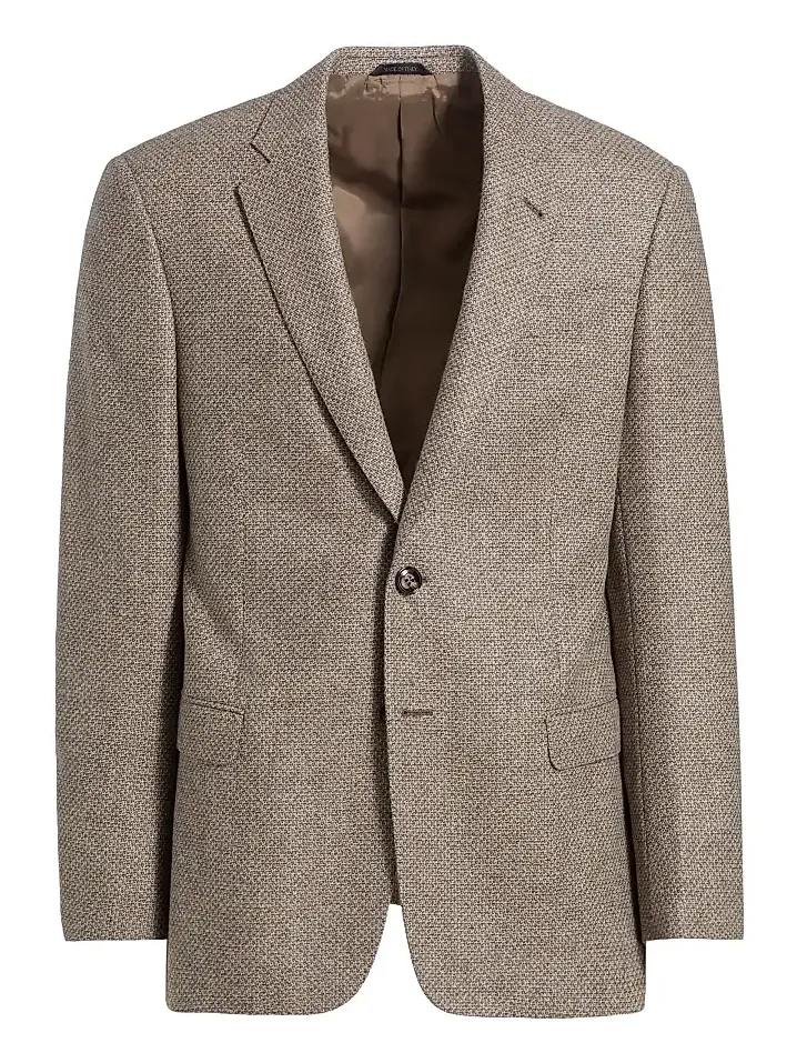 Men's Textured Wool & Cashmere Jacket - Tan Men's Textured Wool & Cashmere Jacket - Tan